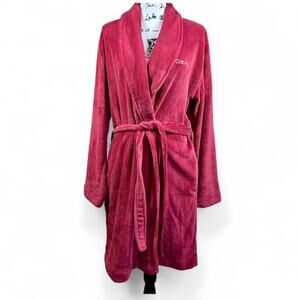 Calvin Klein Plush Shawl Collar Tie Robe sleepwear size M/L dorm college